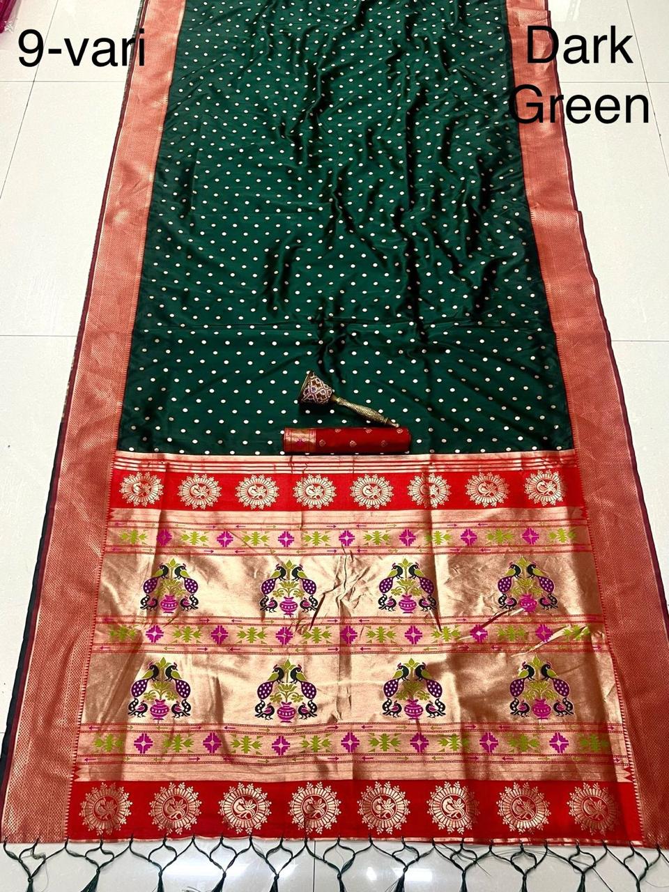 MINAKARI MUNIYA BORDER PAITHANI - 9 YARDS