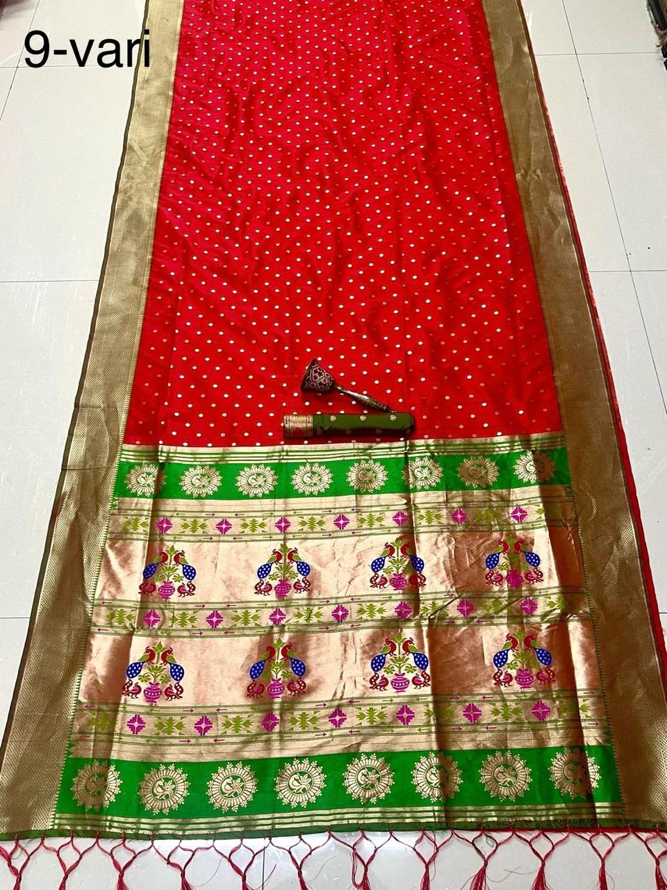 MINAKARI MUNIYA BORDER PAITHANI - 9 YARDS