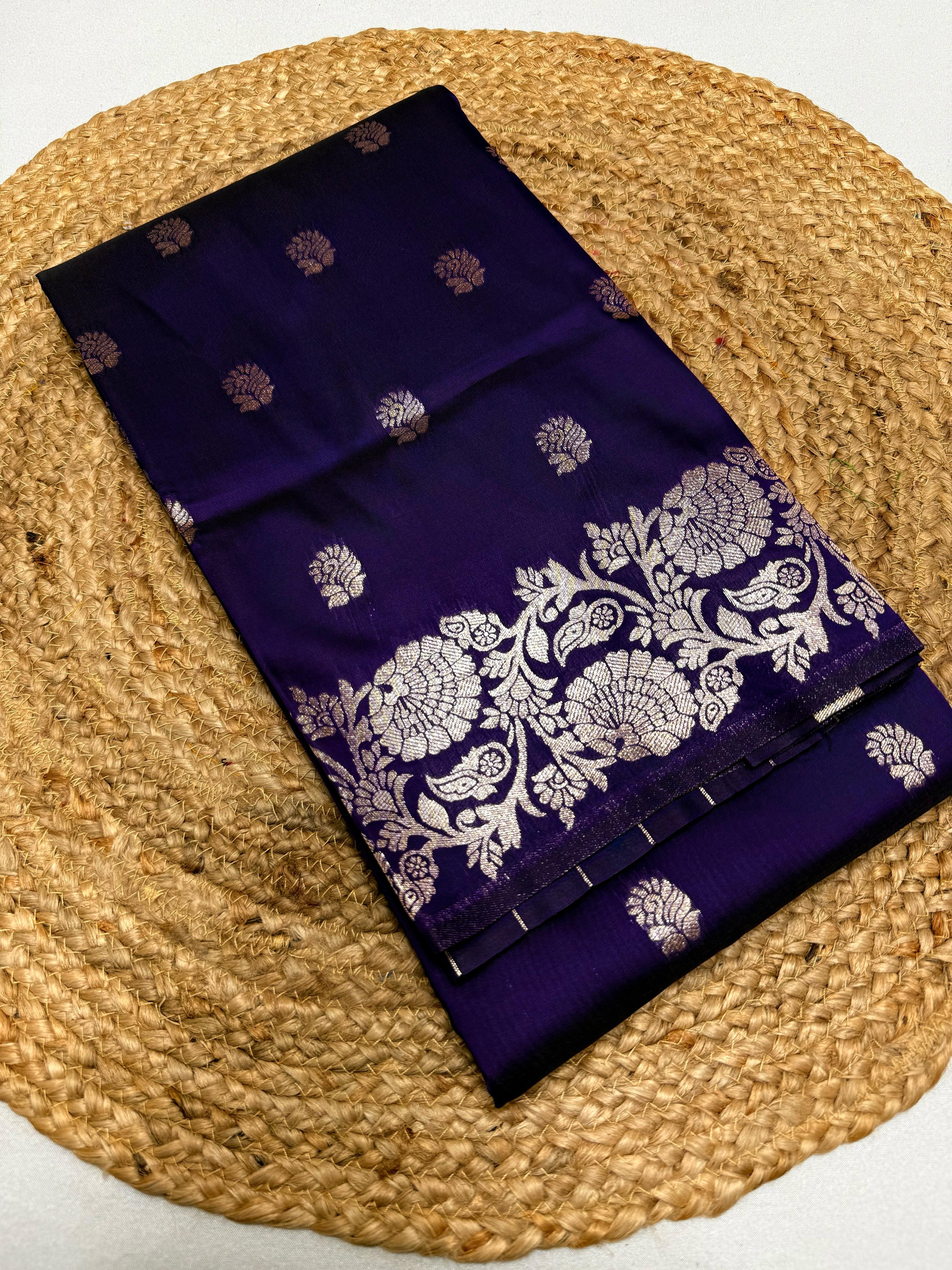 Flower Border Premium Soft Silk Paithani