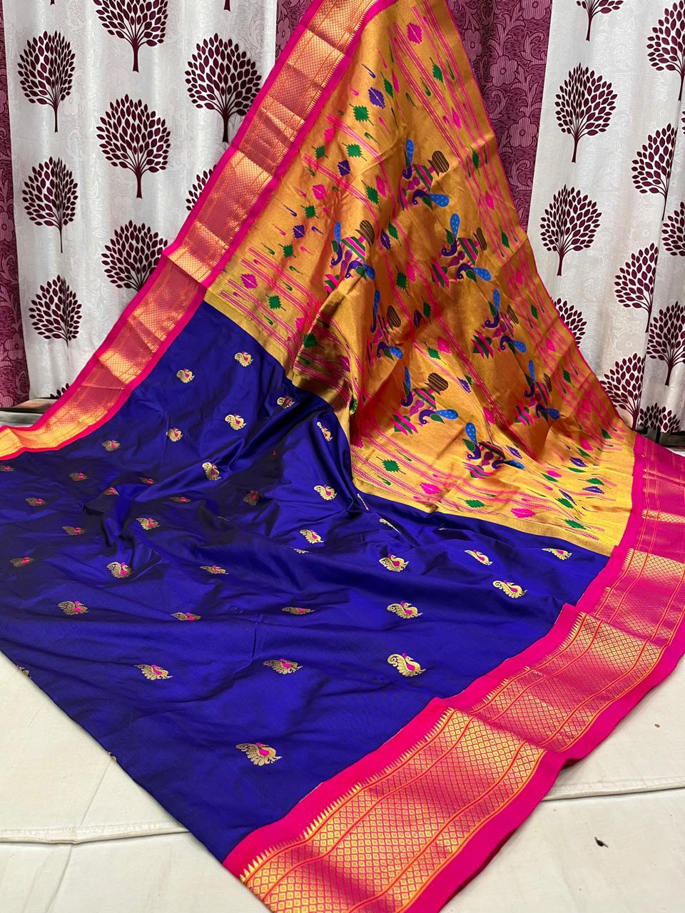 Pure Silk Kadiyal Border Paithani