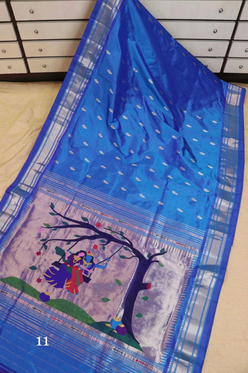 Pure Silk Radha Krishna Handloom Paithani 