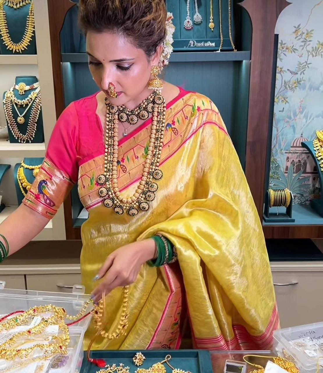 Maharani Paithani in Soft Banarsi Tissue Fabric