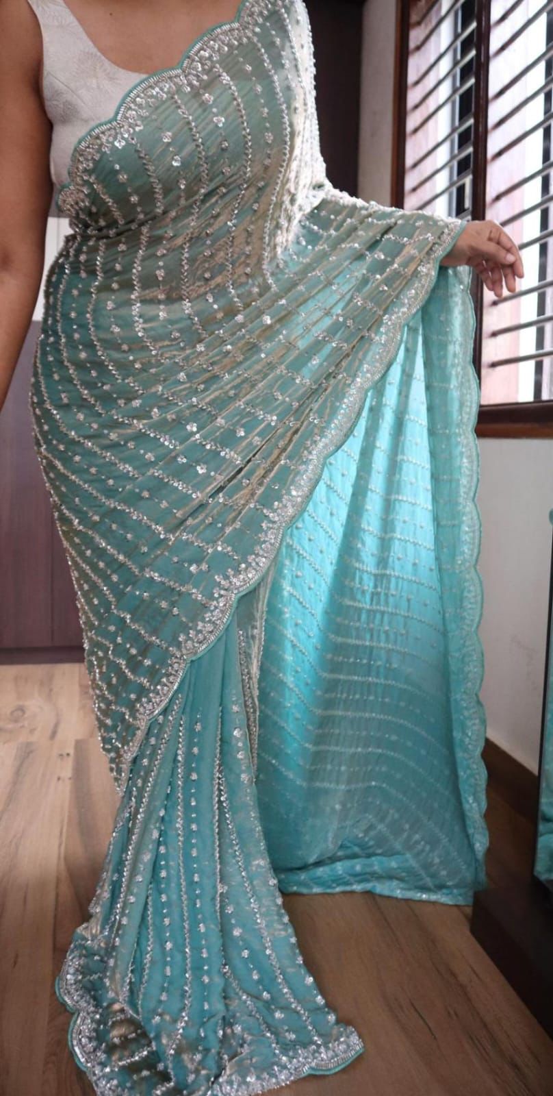 Satinsilk Handwork Saree