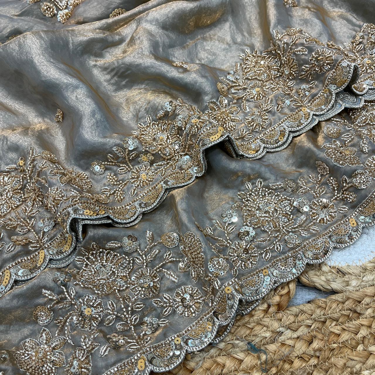 Original Beads handWork saree 