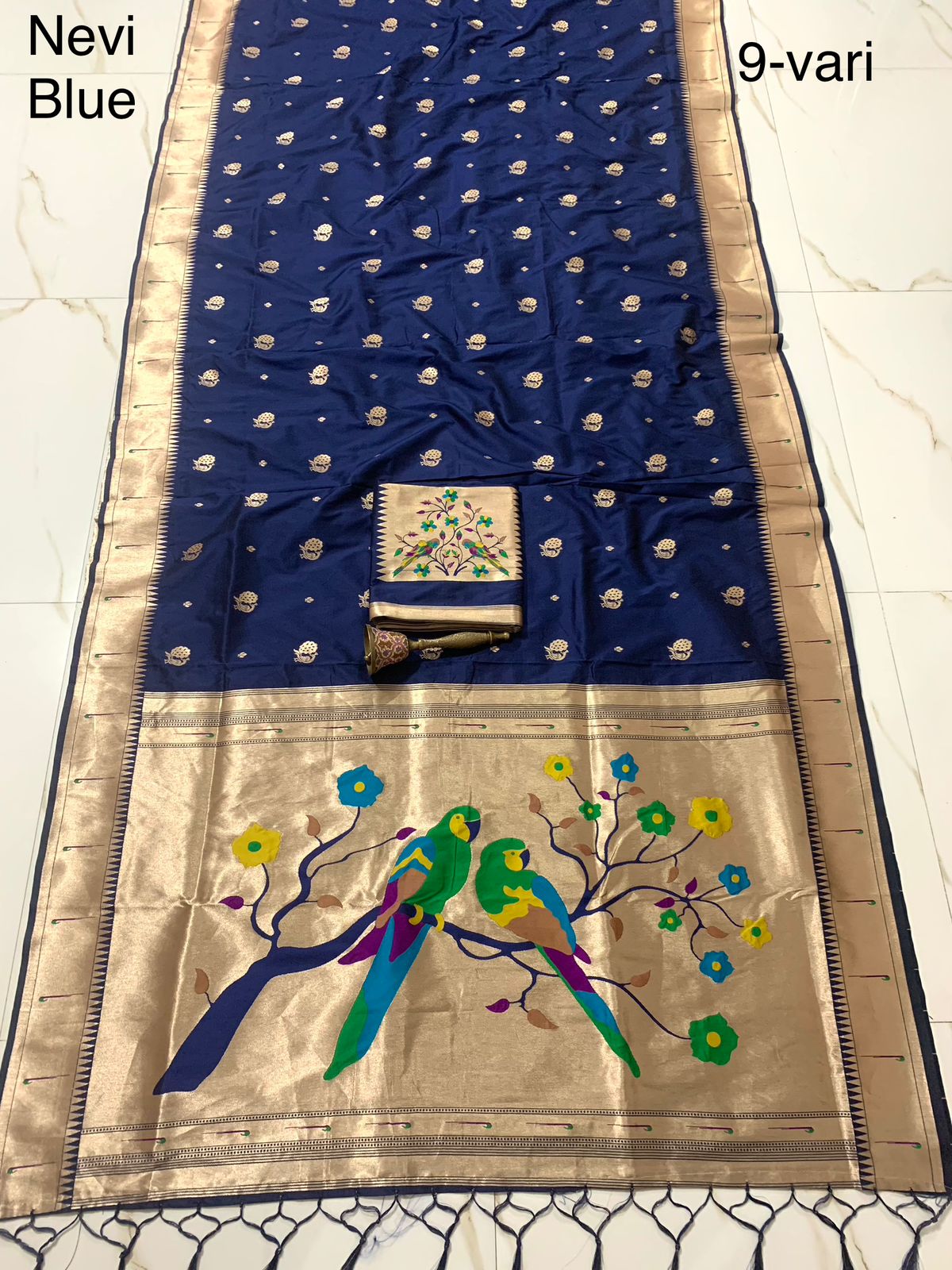  Semi Silk Muniya Border Nauvari (9 Yards)