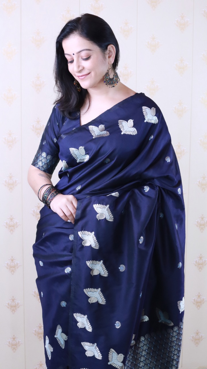 Bird Motif Banarasi Saree