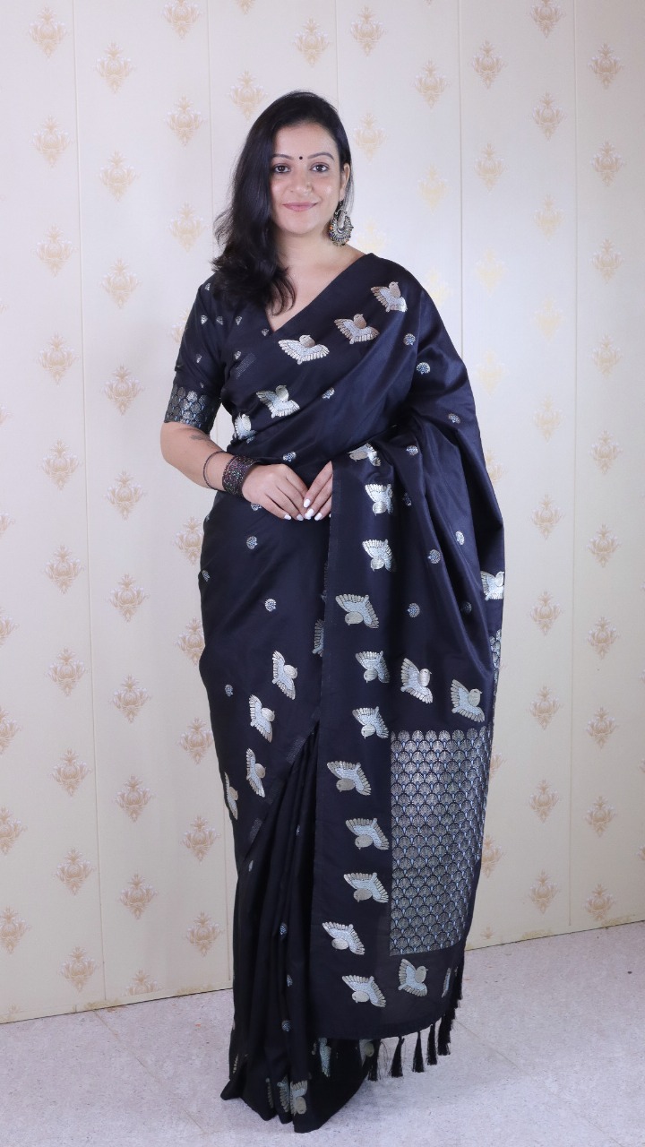 Bird Motif Banarasi Saree
