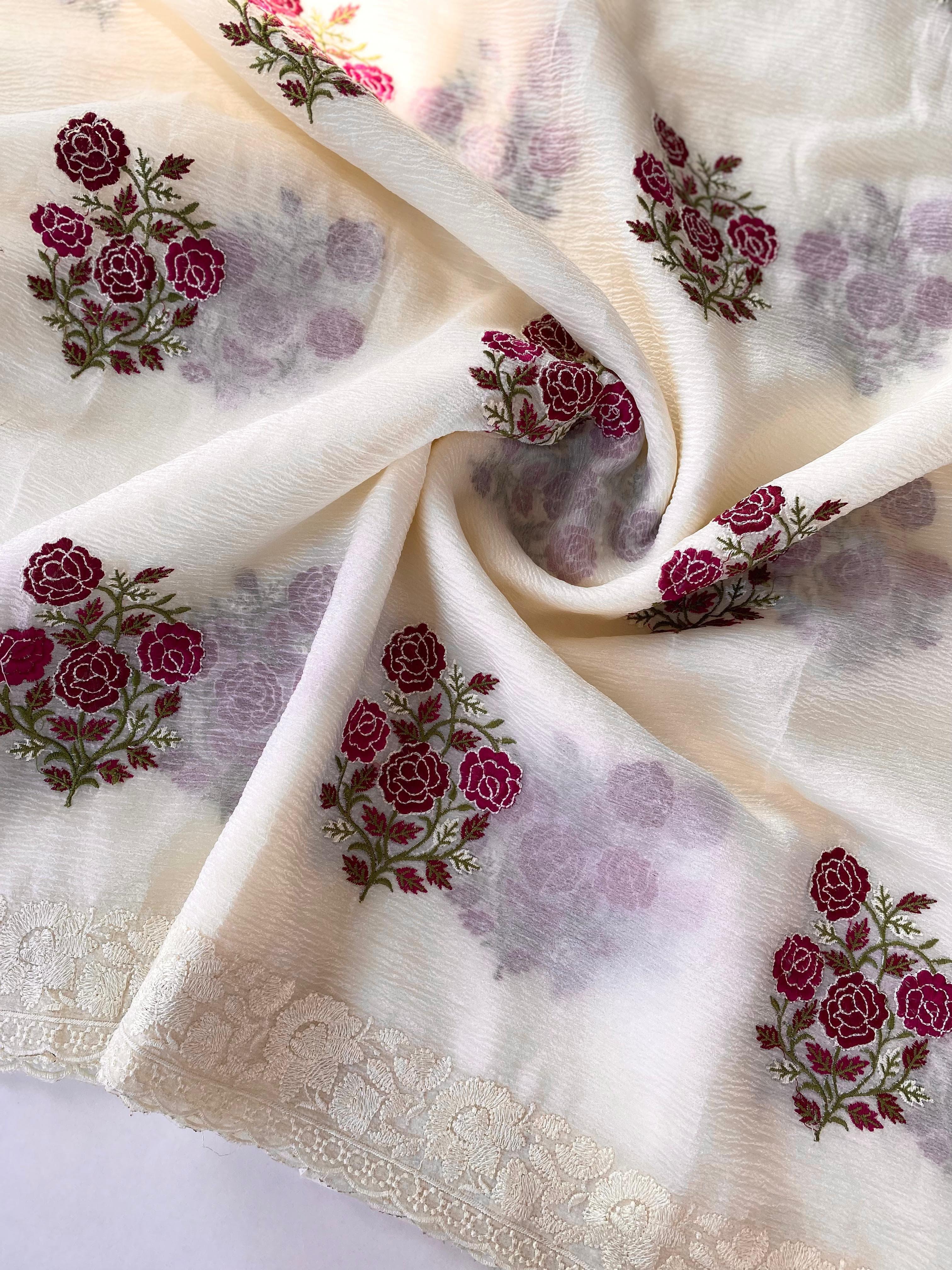 Floral Embroidered Saree