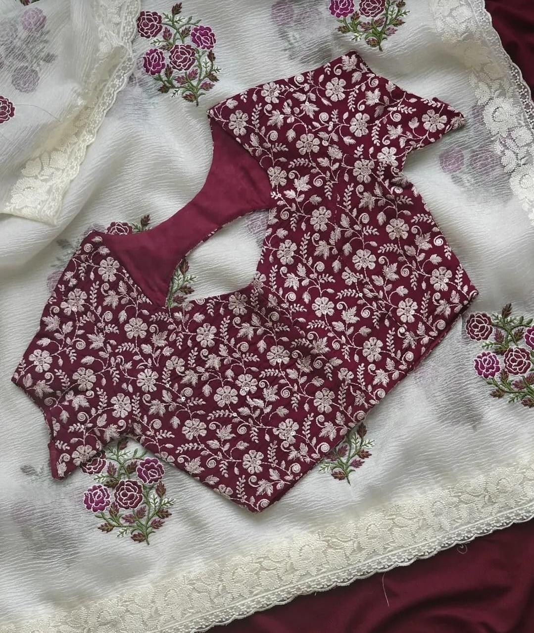 Floral Embroidered Saree