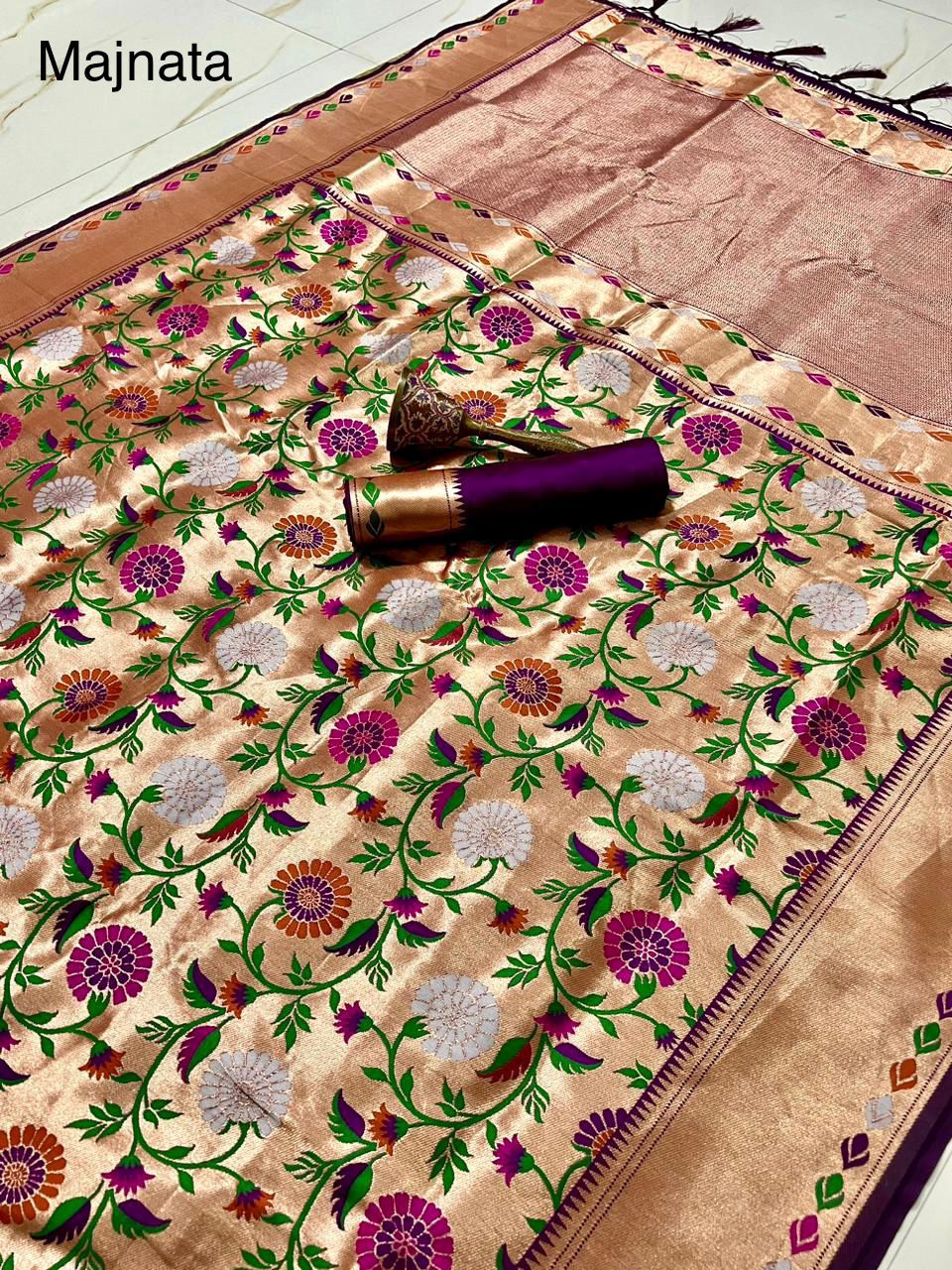 Semi Silk Zari Allover Paithani