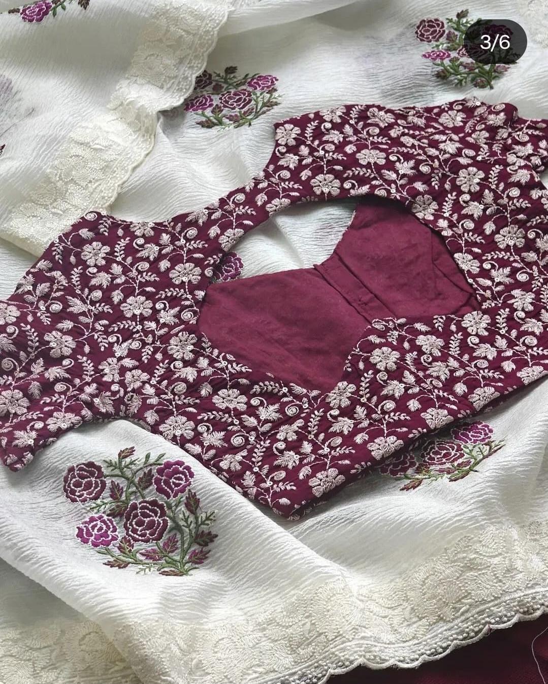 Floral Embroidered Saree