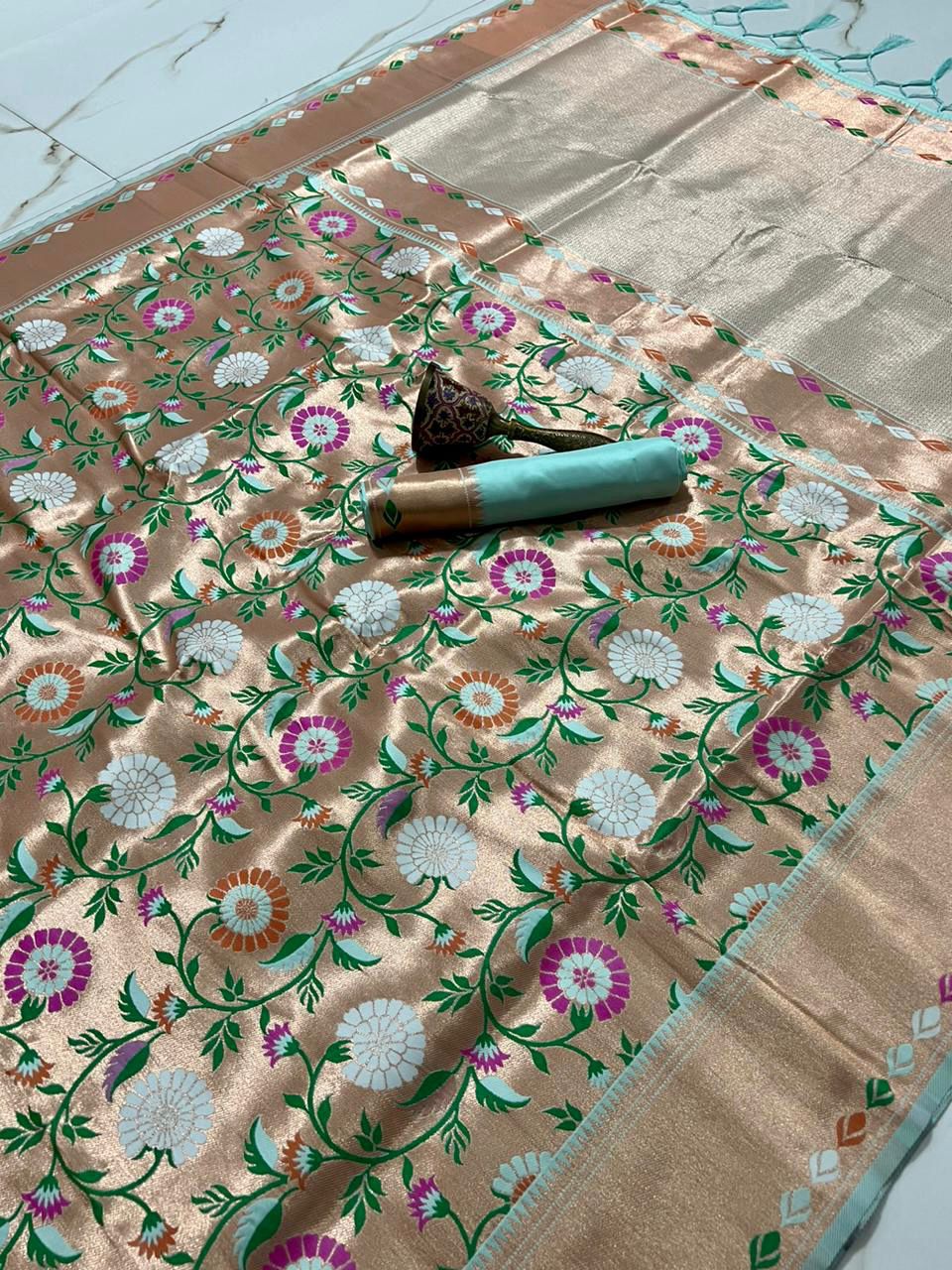 Semi Silk Zari Allover Paithani