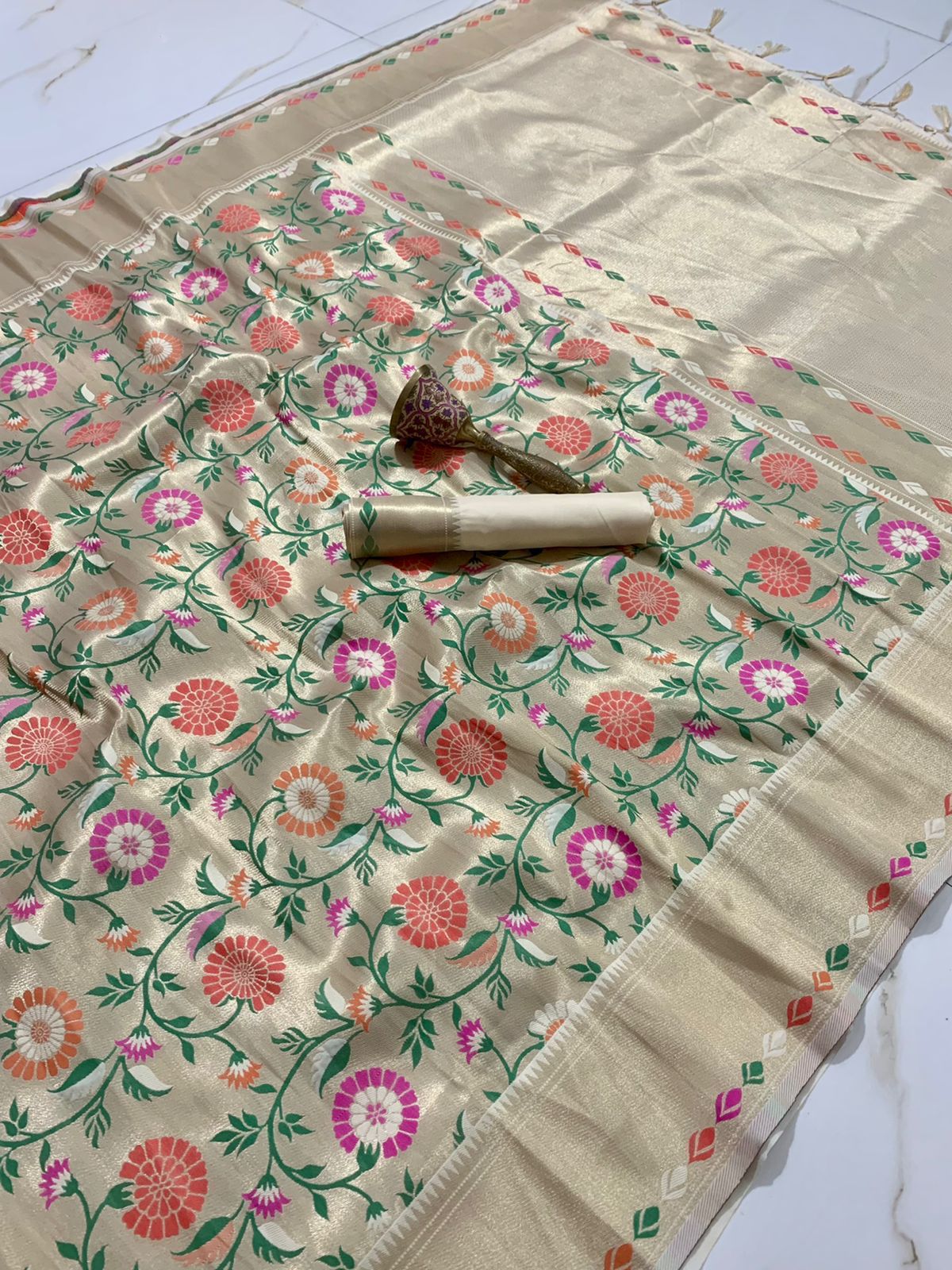 Semi Silk Zari Allover Paithani