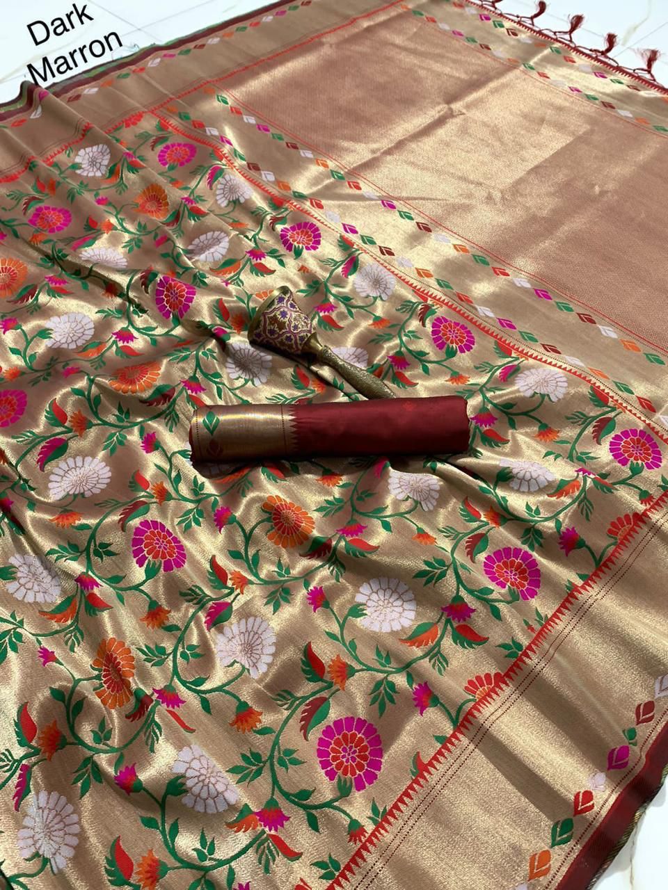 Semi Silk Zari Allover Paithani