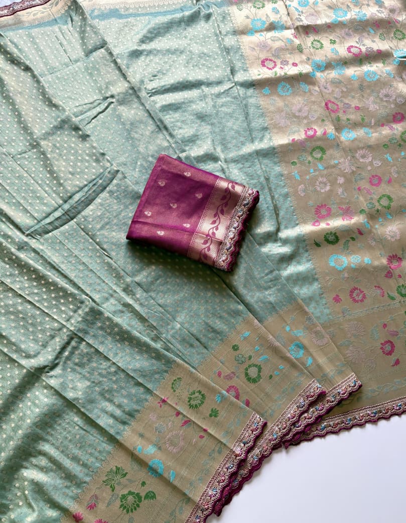 Viscous Khadi crepe Silk Saree