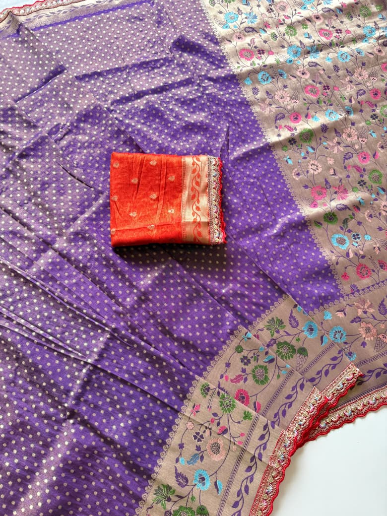 Viscous Khadi crepe Silk Saree