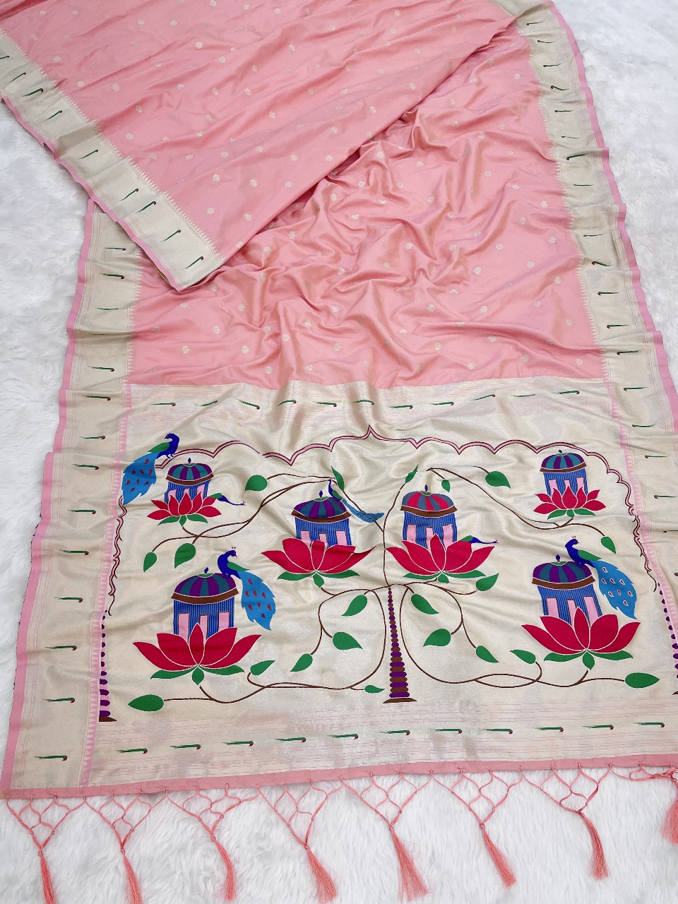 Single Muniya Paithani - Pastel Shades