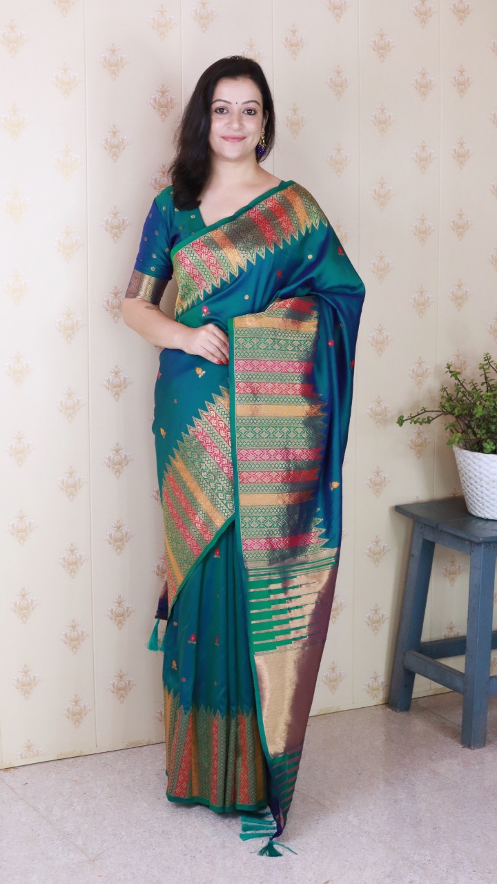 Soft Silk with Brocade border