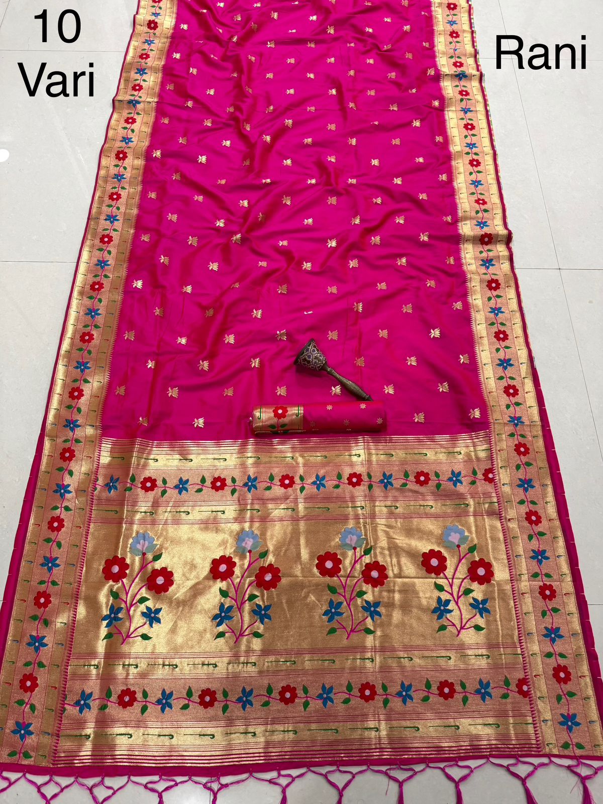 Flower Border Paithani 9 yards (Nauvari)