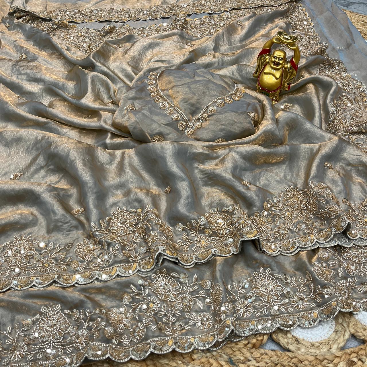 Original Beads handWork saree 