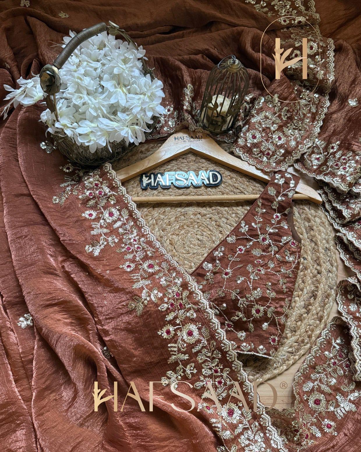 Sequins and Thread Work Chiffon Saree