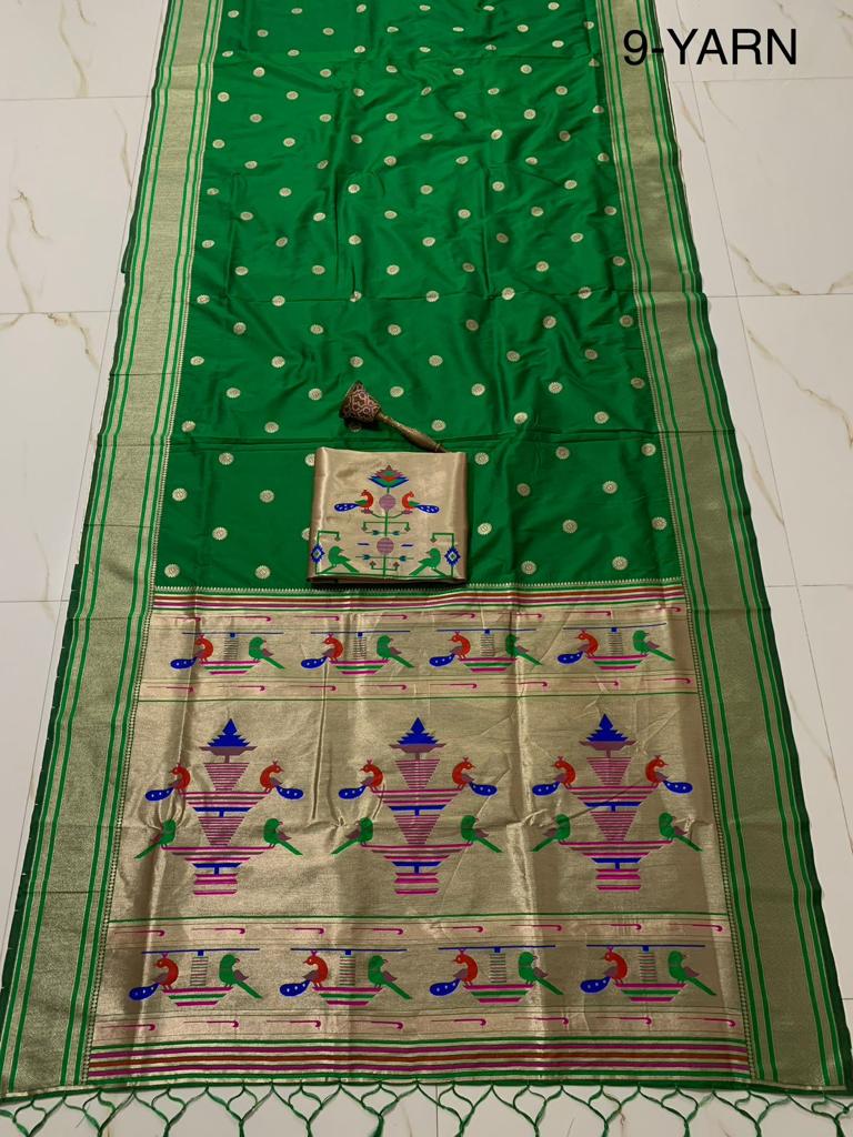 Minakari Kadiyal Border Nauvari Saree (9 Yards)