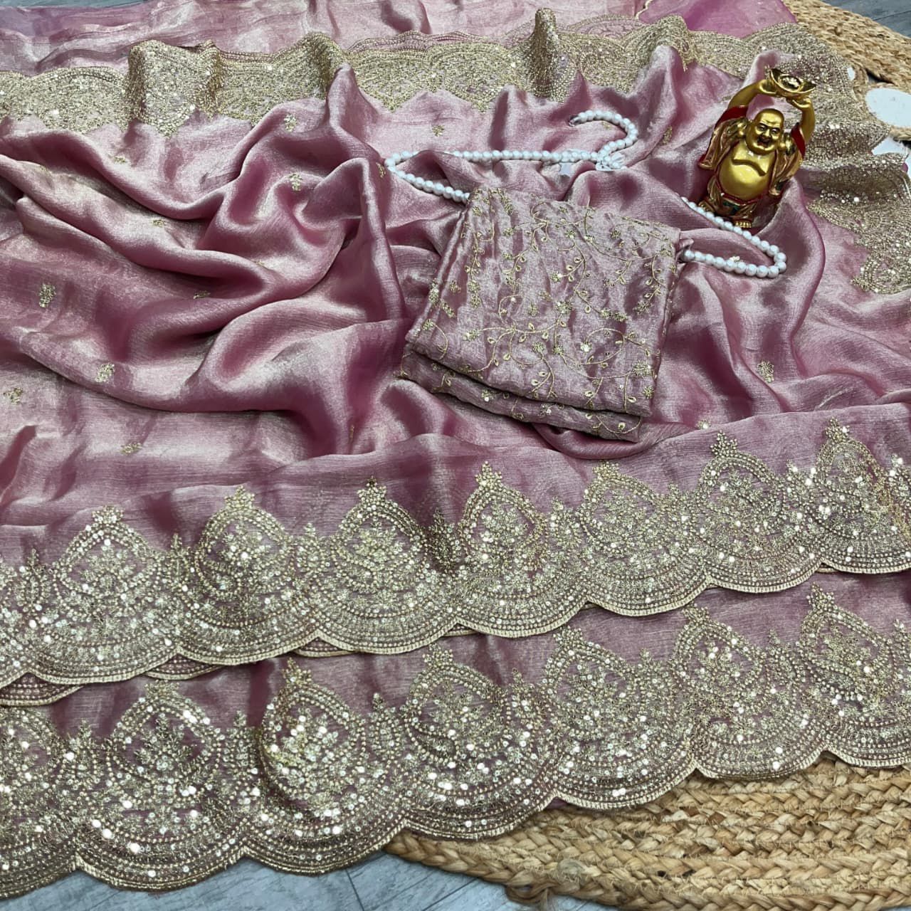 Sequence Work Chiffon Saree