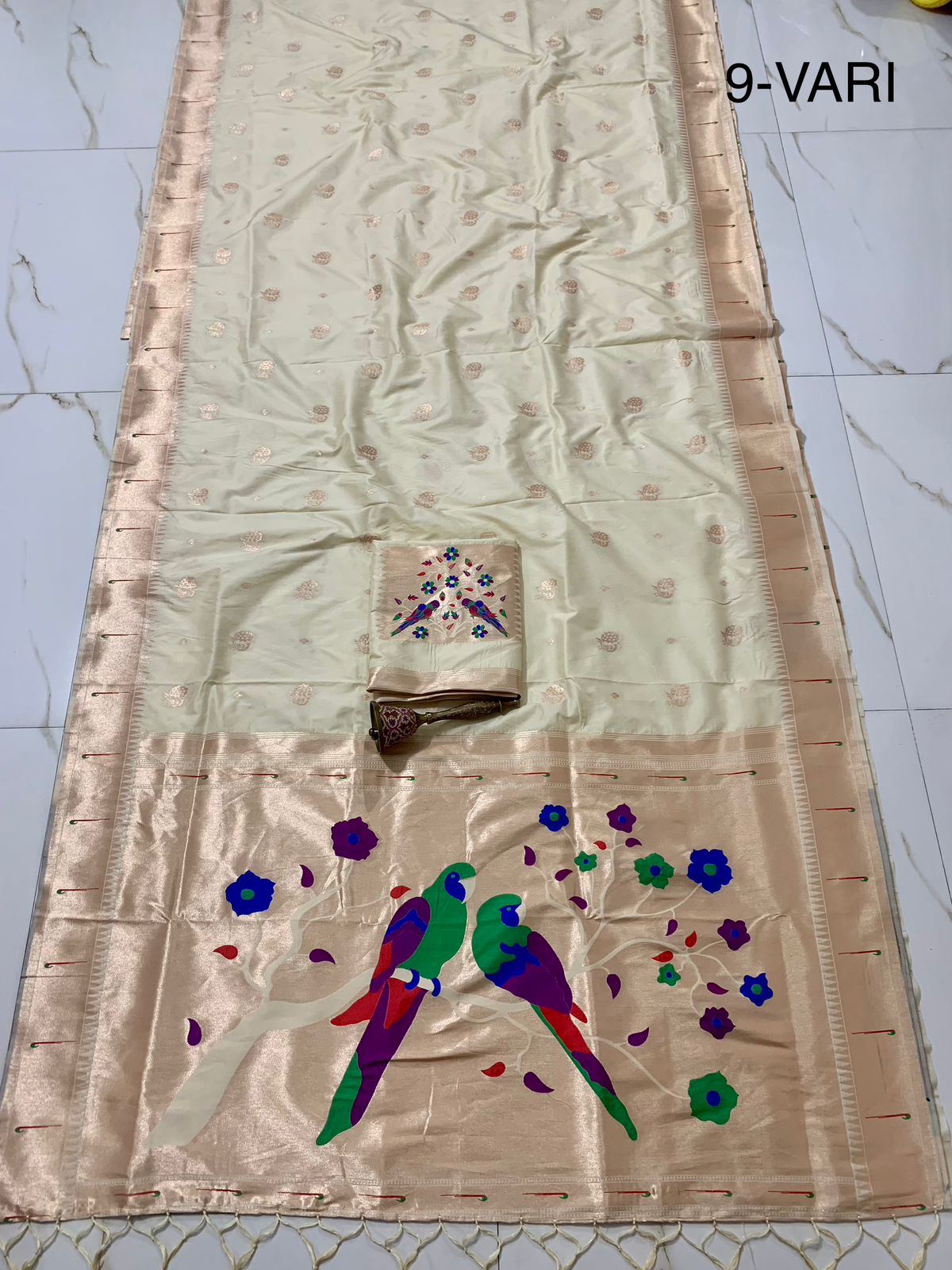  Semi Silk Muniya Border Nauvari (9 Yards)