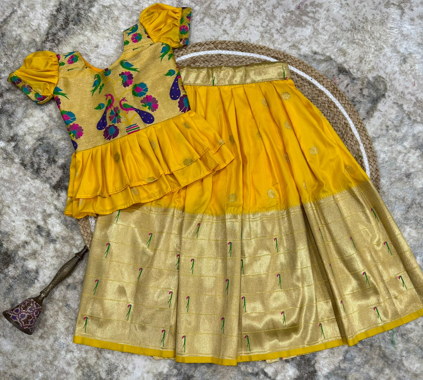 Kids Paithani Lehenga (Fully Stitched )