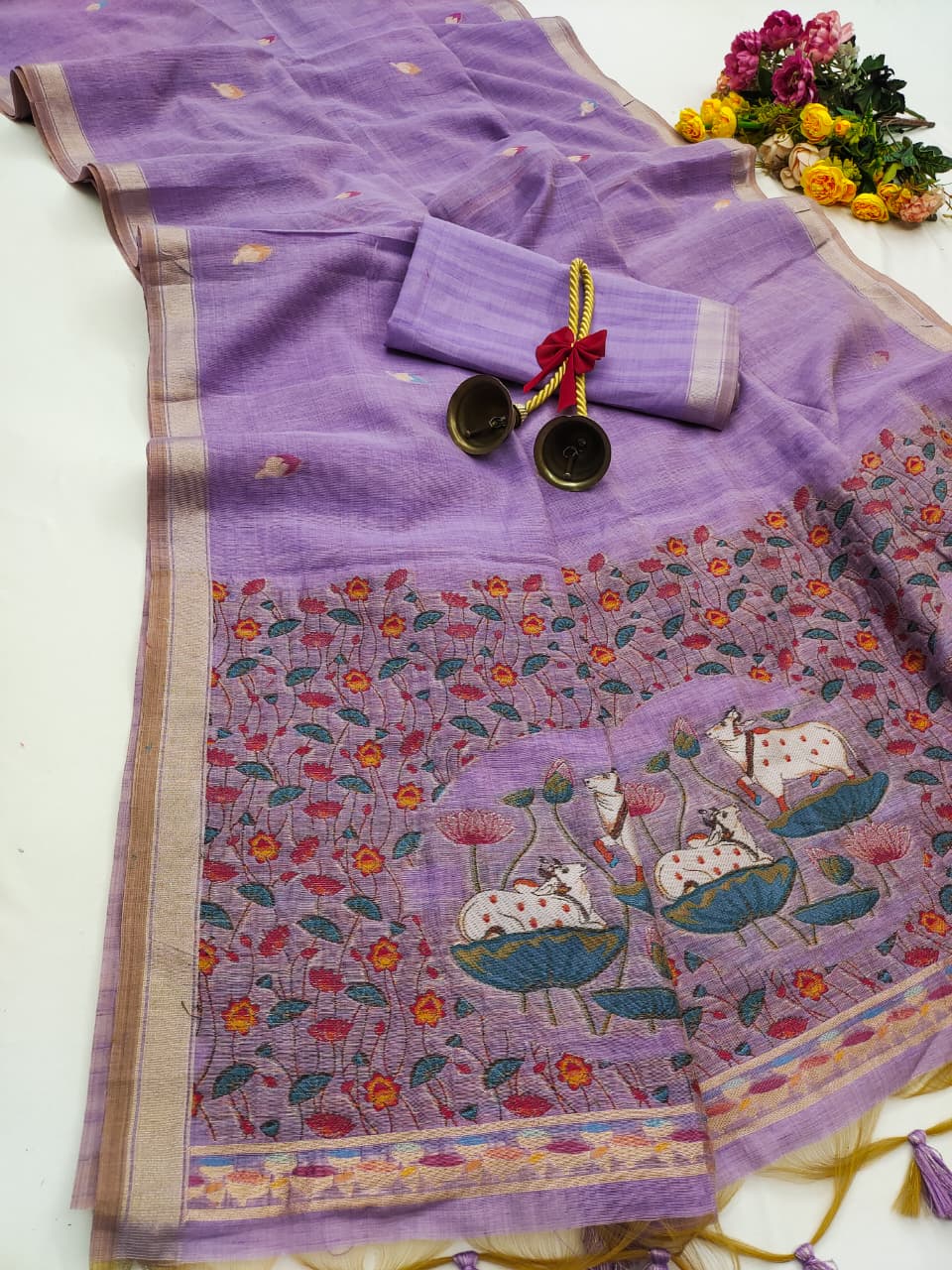 Ghicha cotton saree Pichwai Pallu