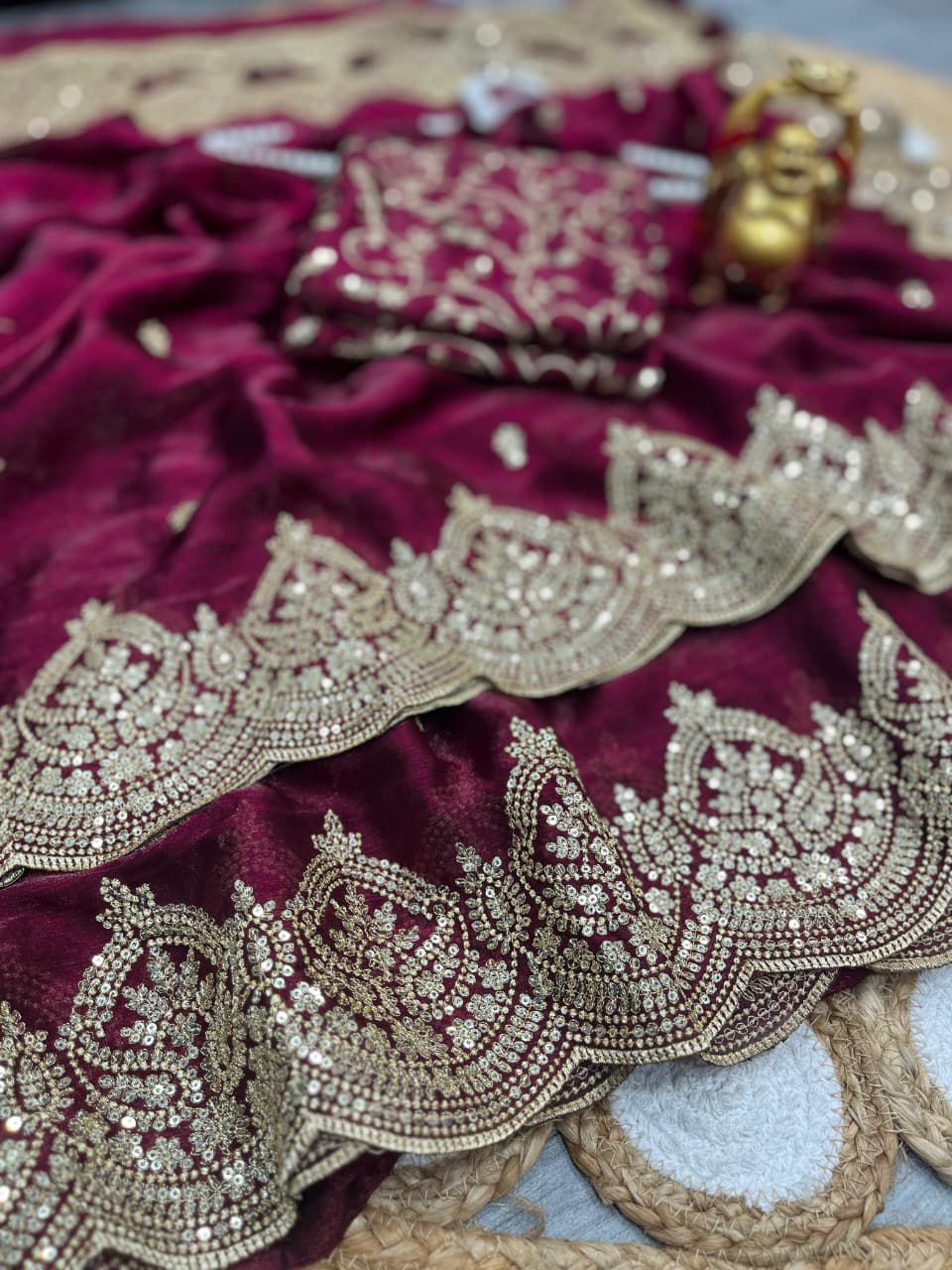 Sequence Work Chiffon Saree