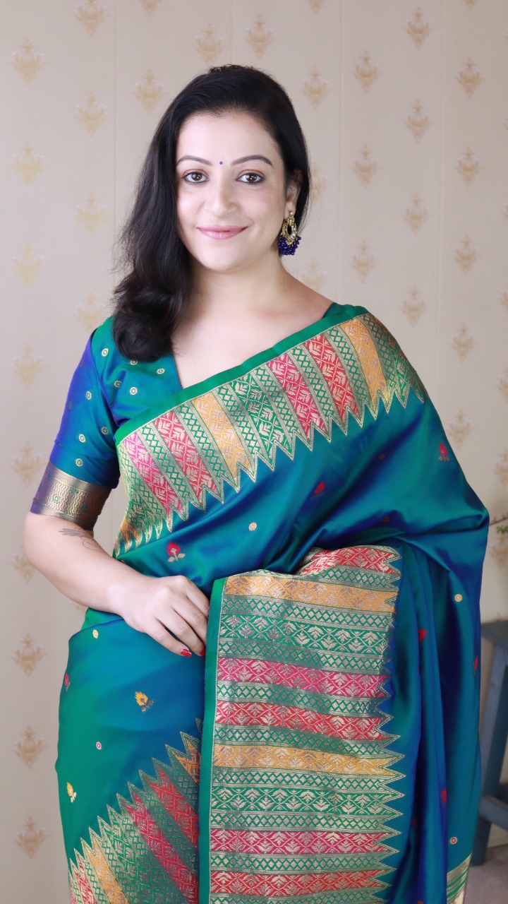 Soft Silk with Brocade border