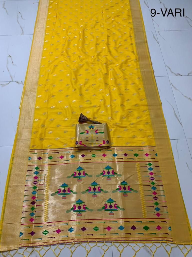 Kadiyal Border Semi Silk Nauvari (9 yards)