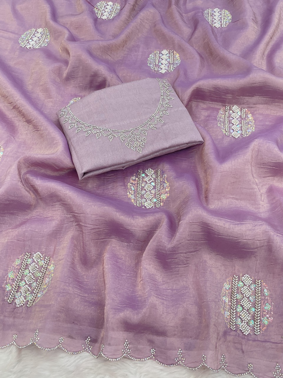 GOLD CRUSH DESIGNER SAREE