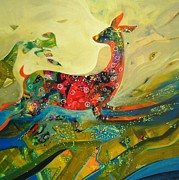 Colorful Abstract Deer Painting