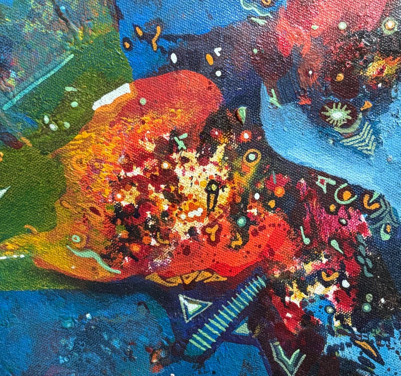 Emergence  I Size: 45 × 45 cm I Medium: Acrylic on Canvas I Mounted Framed I Price on Request