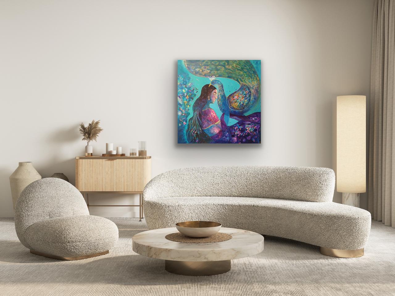 Whispers of Inner Grace I 90 x90 cm IAcrylic on canvas Rolled I Price On Requset