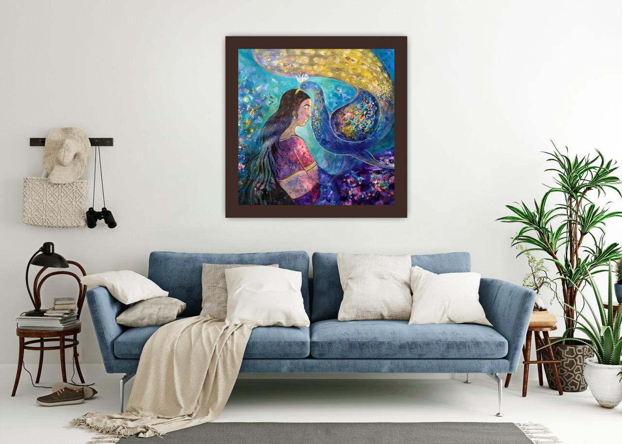 Saptaswara (Harmony of the Seven Chakras) I Acrylic on Canvas (Rolled) I 90 × 90 cm I Price on Request