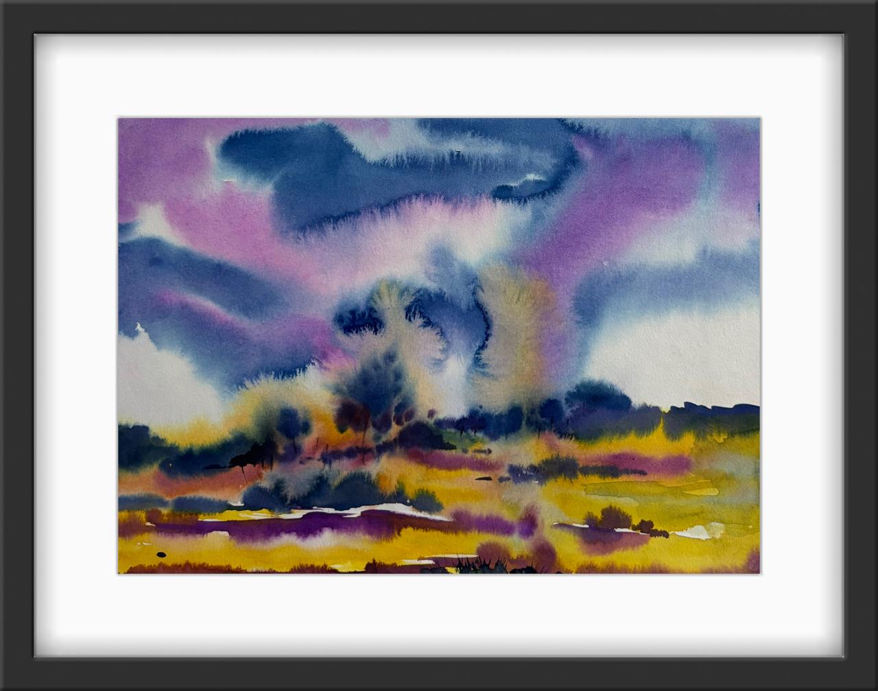 Sky Writing Over the Fields