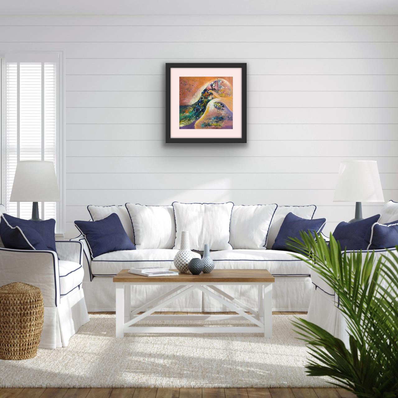 Flowing Light I Size: 45 cm × 45 cm I Medium: Acrylic on Canvas I Presentation: Framed I Price: On Request I Prints: Limited Edition Available with Authenticity Certificates