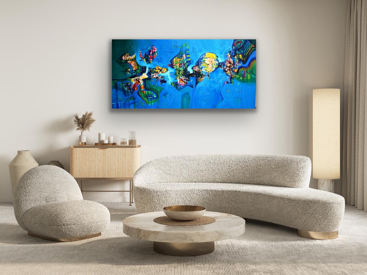 Flow of Consciousness I Size: 33 × 72 inches I Medium: Acrylic on Canvas Rolled I Price on Request