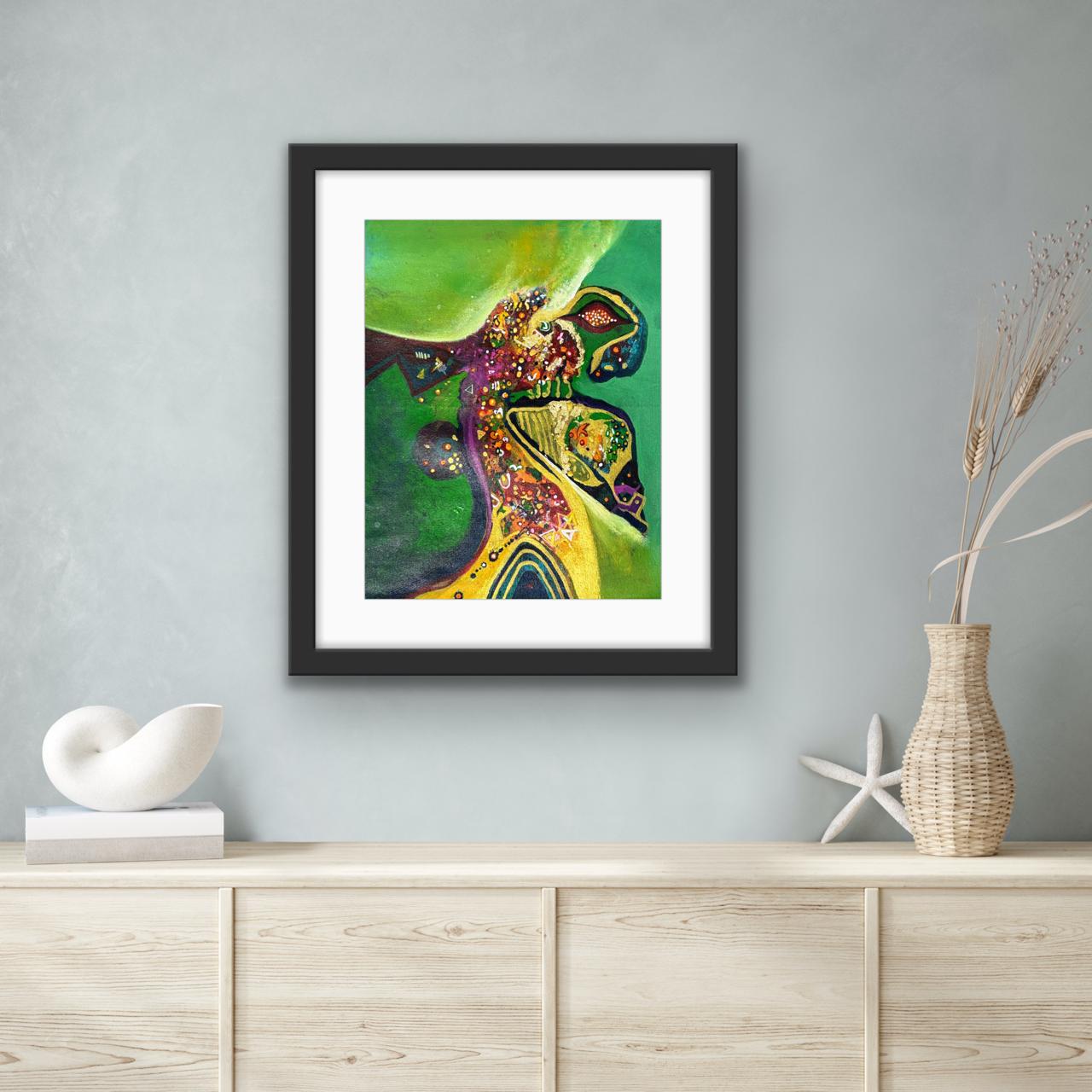 Spirit of the Forest Guardian I 45 cm × 60 cm I Acrylic on Canvas Framed I Price on Request