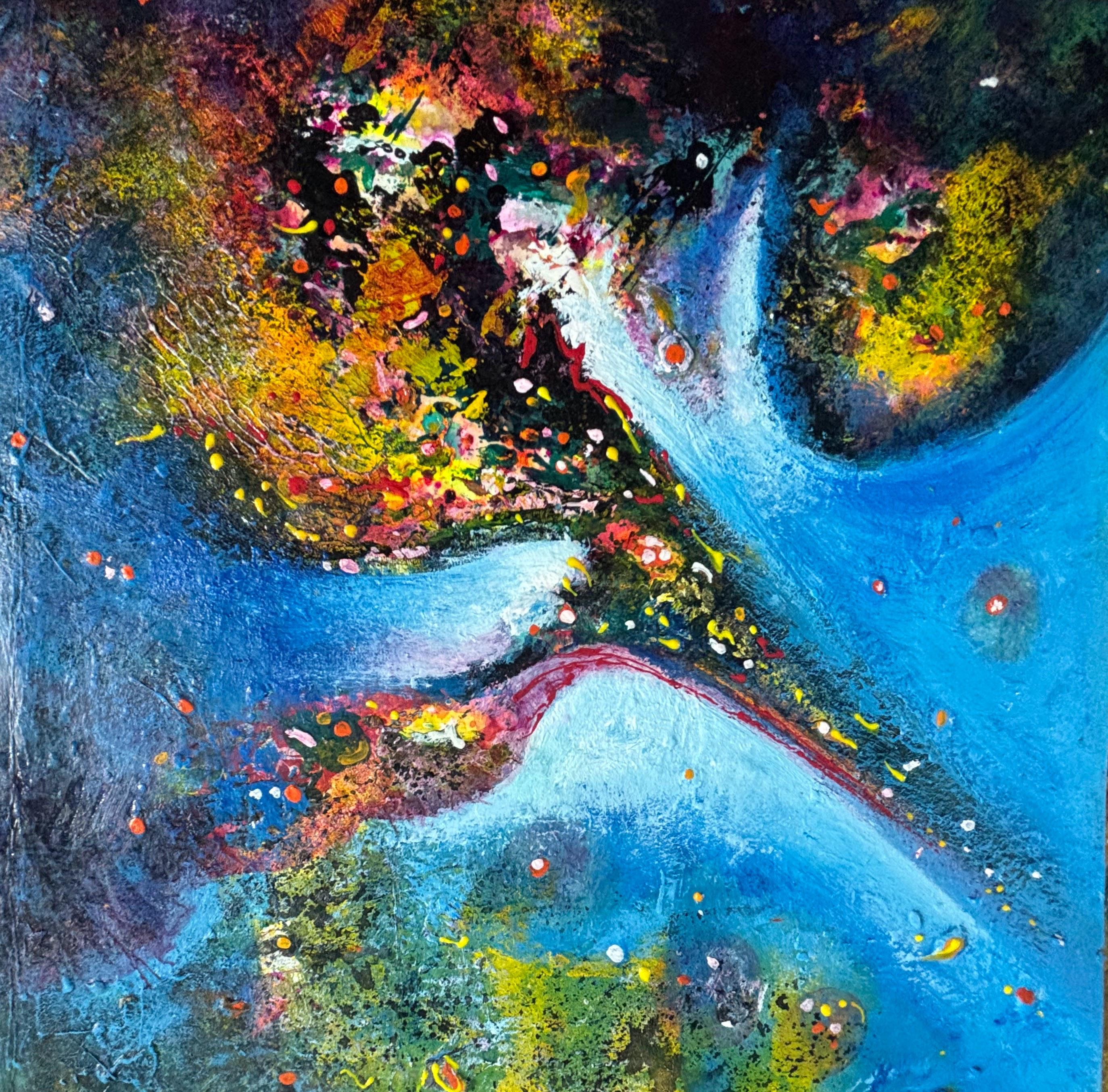 Dynamic Strokes I Size: 35 cm × 35 cm I Medium: Acrylic on Paper I Presentation: Framed I Price: On Request I Prints: Limited Edition Available with Authenticity Certificates