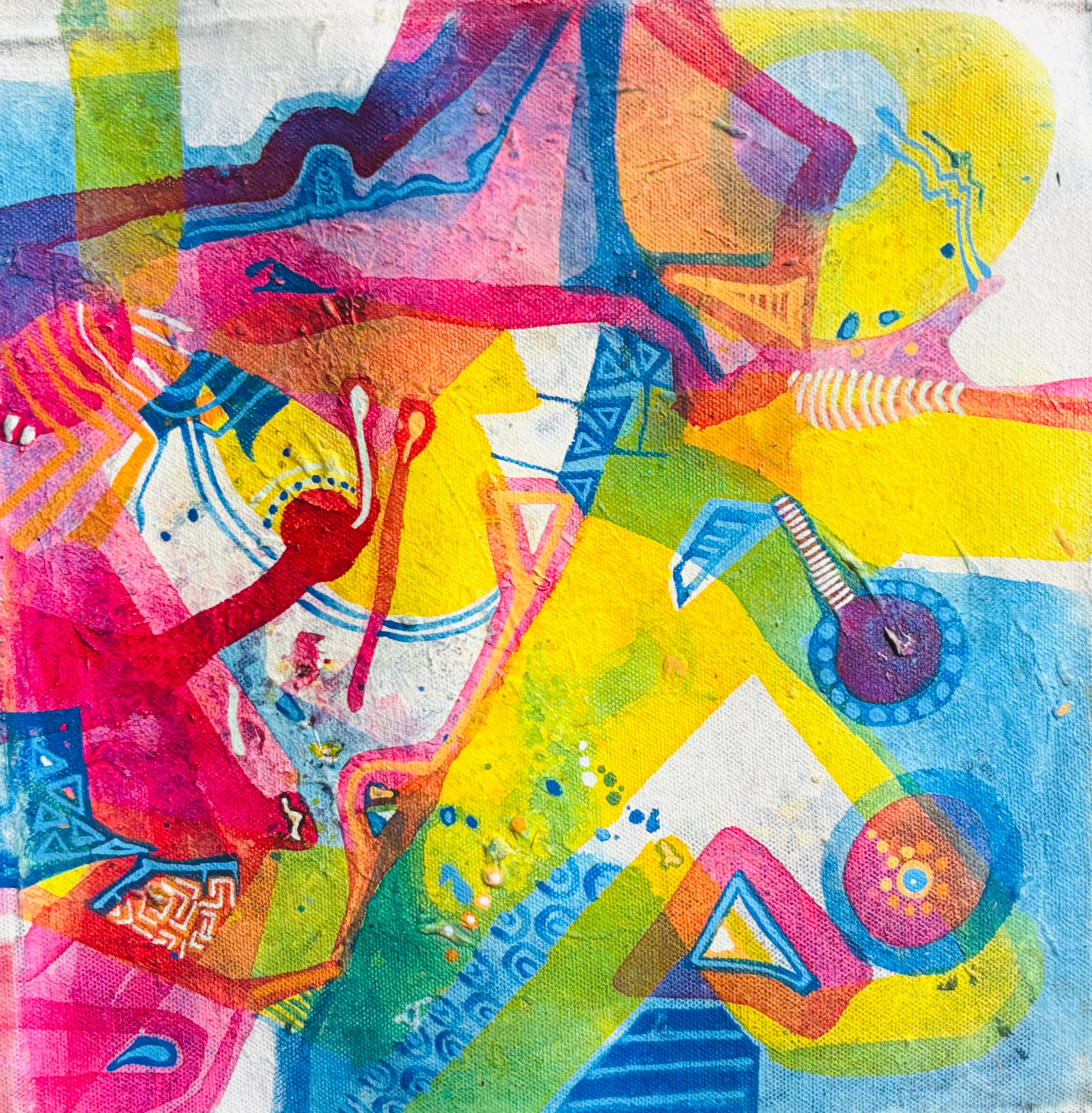 Title: Golden Geometry I Size: 45 cm × 45 cm I Medium: Acrylic on Canvas I Presentation: Framed I Price: On Request I Prints: Limited Edition Available with Authenticity Certificates