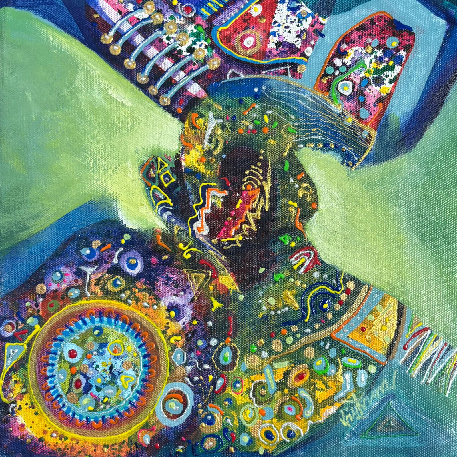 Rhythm of Inner Cosmos I Size: 45x45 cm I Price: on Request I Mount Framed