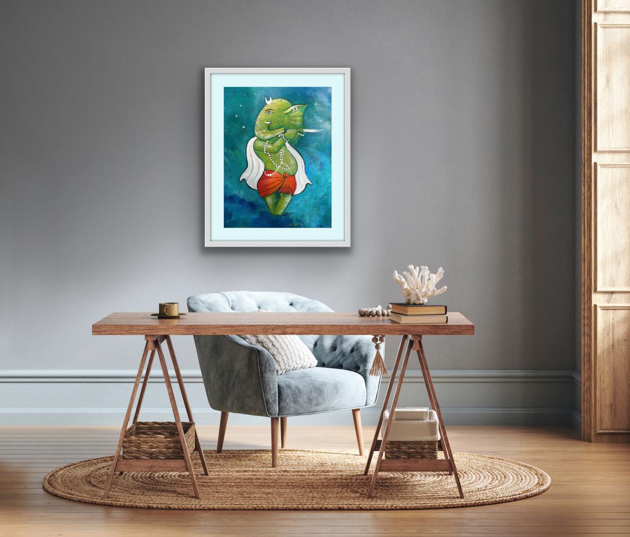 Emerald Divinity I Size: 45 cm x 45 cm I Price: on Request I Mount Framed