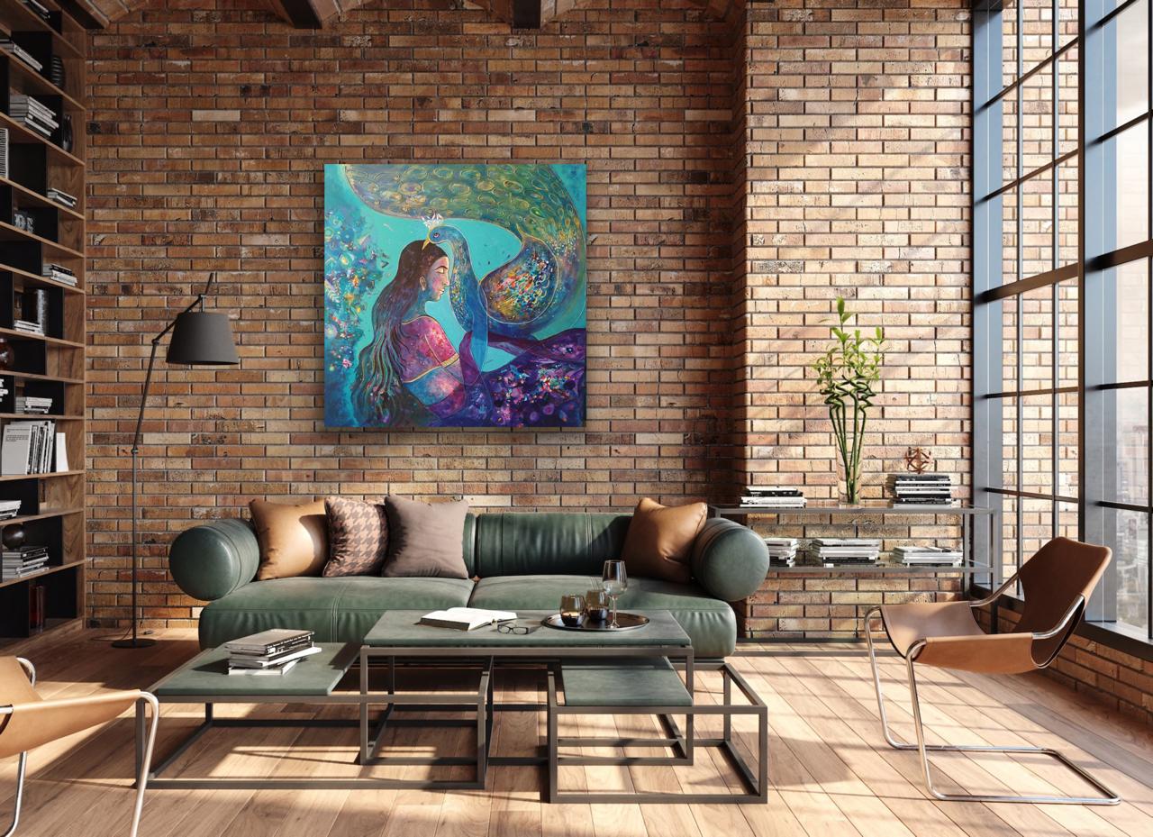 Whispers of Inner Grace I 90 x90 cm IAcrylic on canvas Rolled I Price On Requset