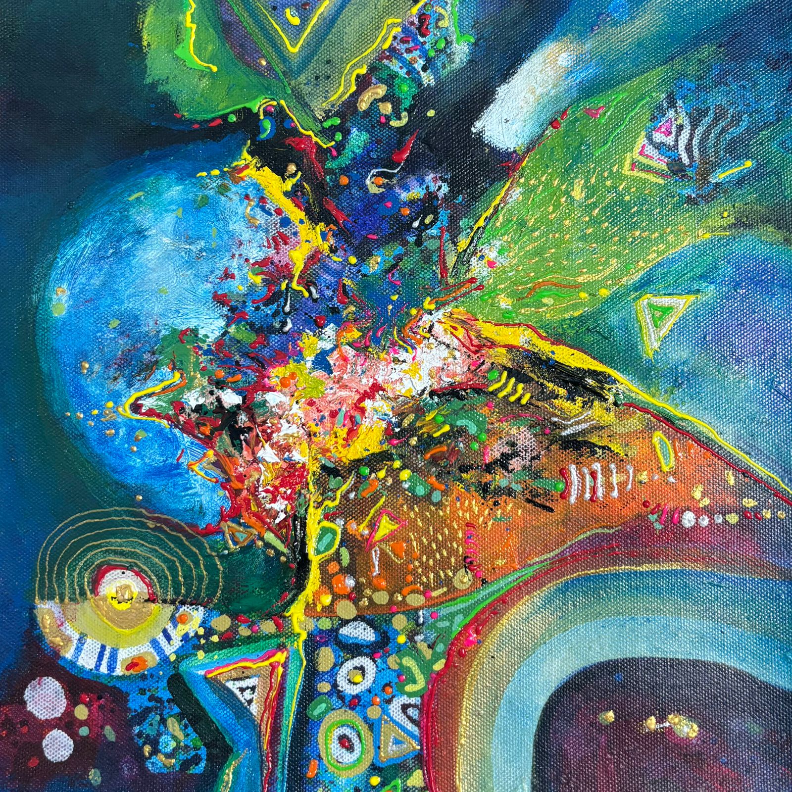 Confluence of Energies I Size: 45x45 cm I Price: on Request I Mount Framed