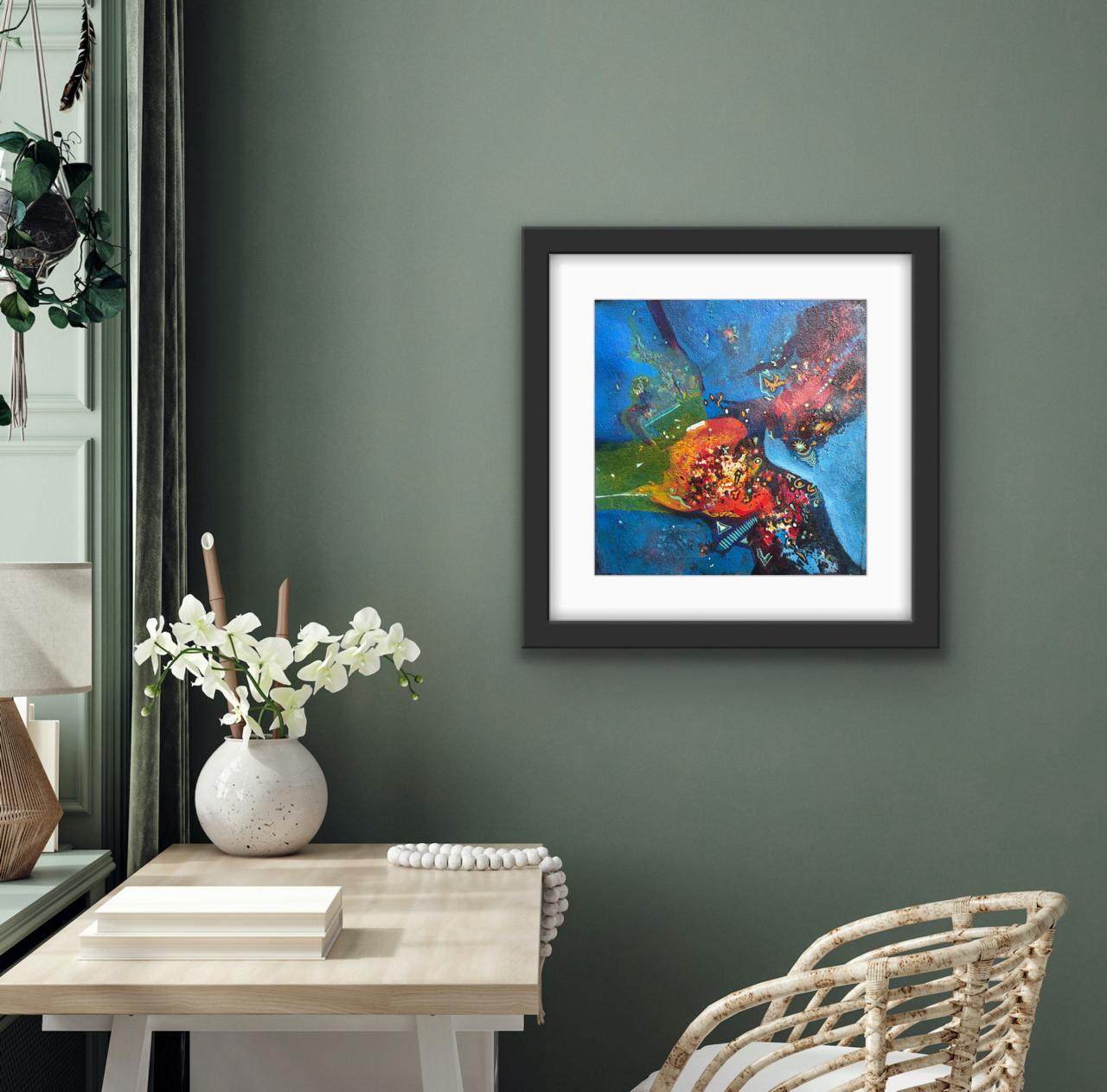 Emergence  I Size: 45 × 45 cm I Medium: Acrylic on Canvas I Mounted Framed I Price on Request