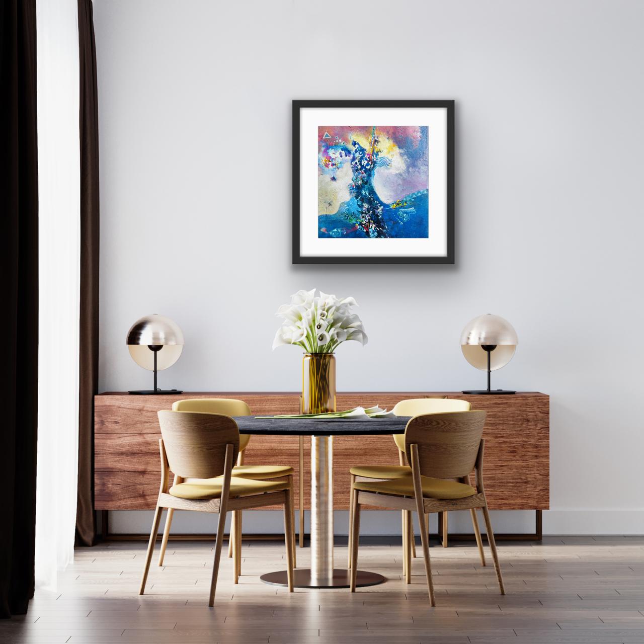 Title: Silent Horizons I Size: 45 cm × 45 cm I Medium: Acrylic on Canvas I Presentation: Framed I Price: On Request I Prints: Limited Edition Available with Authenticity Certificates